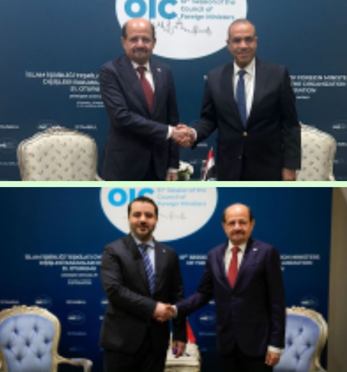 وزير الخارجية اليمني الدكتور شائع الزنداني يلتقي نظرائه  المصري والسوري كلا منهما على حده 