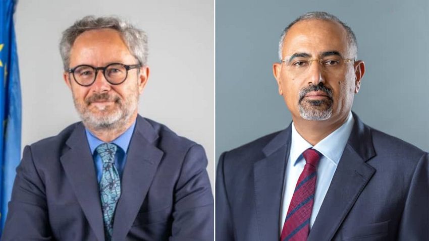 لبحث الأوضاع الراهنة في اليمن وسُبل دعم جهود السلام .. اللواء الزبيدي يعقد اجتماعا مع رئيس بعثة الاتحاد الأوروبي 
