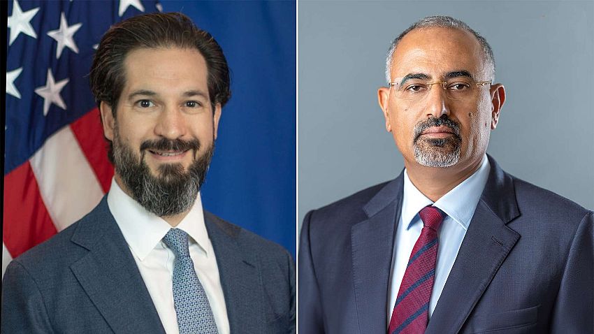 عبر تقنية الاتصال المرئي .. اللواء الزُبيدي يبحث مع القائم بأعمال السفارة الأمريكية الأوضاع الإنسانية والتعافي الاقتصادي