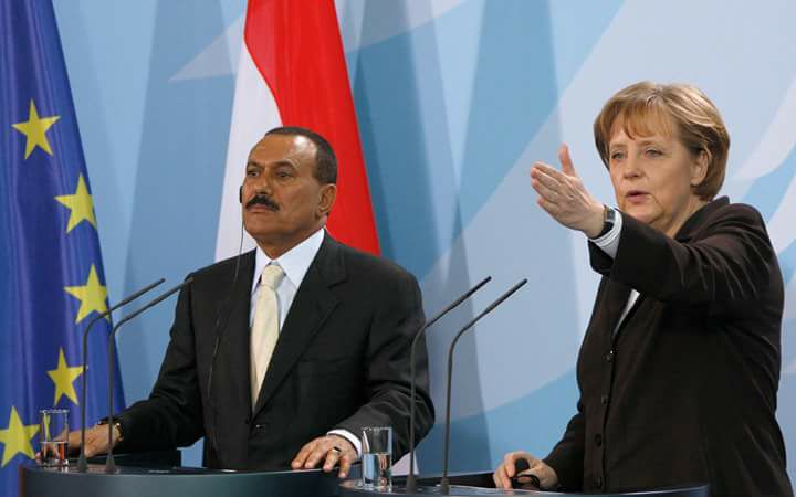 برلين - الرئيس اليمني يبحث مع مستشارة ألمانيا التعاون المشترك وتطورات المنطقة 2008-2-27م